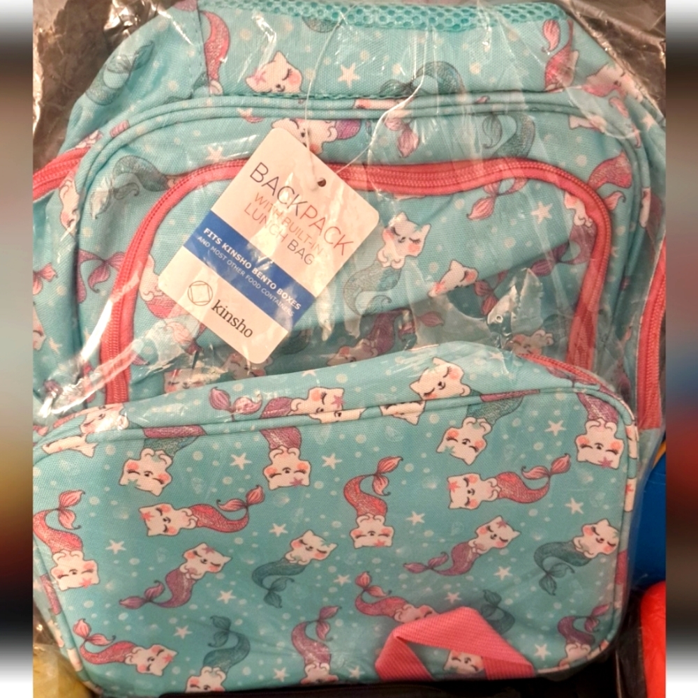 Catmermaid backpack with built-in lunch bag